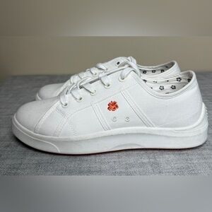 Tommy Bahama Women’s Lorena Shoes White Orange Logo Lace Up Sneakers Size 9